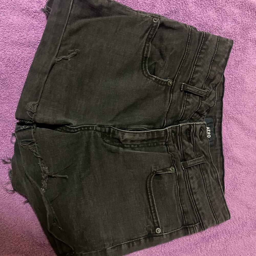 AERO Women's Black Denim Shorts size 10